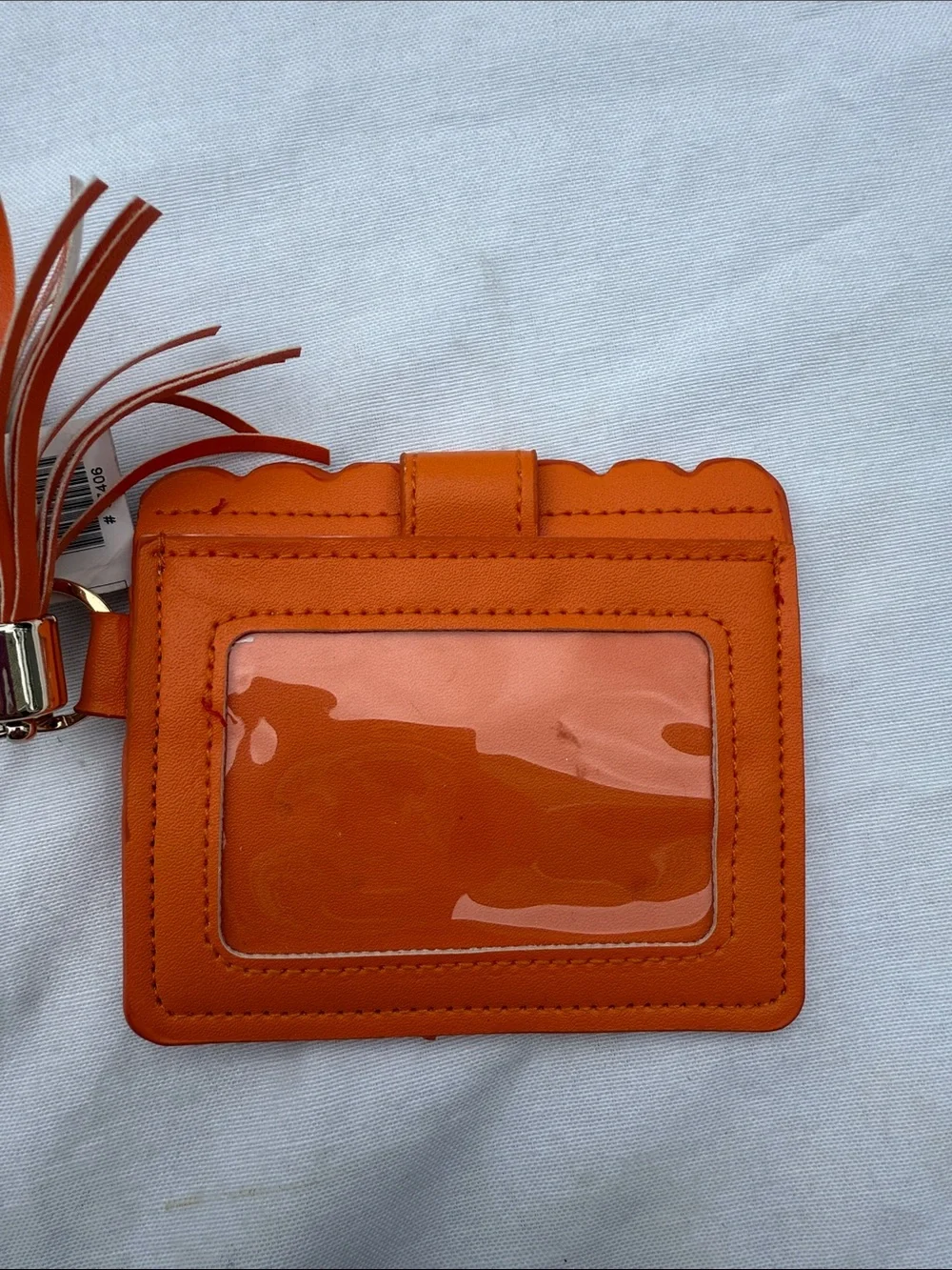Amazon Orange Leather Cardholder Keyring with Beaded Wristlet